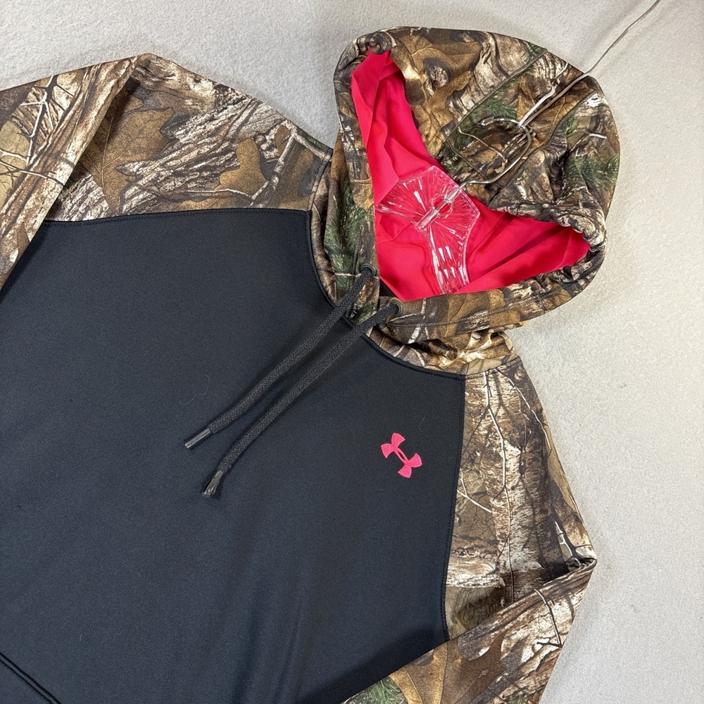 Under Armour Realtree Xtra Women Hoodie Pink Camo Hunting Outdoor Sweatshirt Med